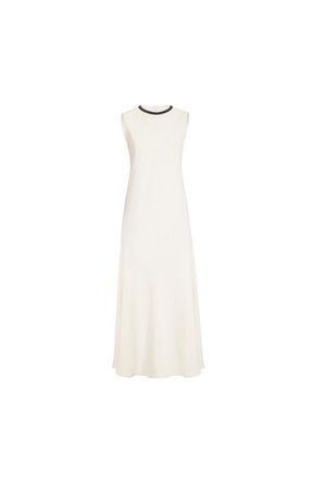 Brunello Cucinelli Dress with precious collar in Ivory at Nordstrom, Size Xx-Large Eu