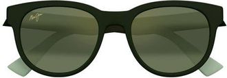 Maui Jim Maoli 52mm PolarizedPlus2 Round Sunglasses in Matte Dark Green at Nordstrom