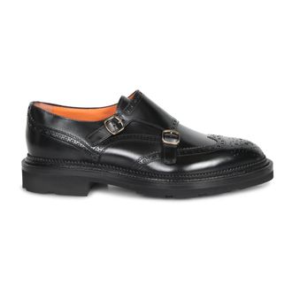 Santoni Klassieke Leren Zakelijke Schoenen voor Mannen - Heren - Nette schoenen - Zwart - 43 1/2 EU - Schoenen