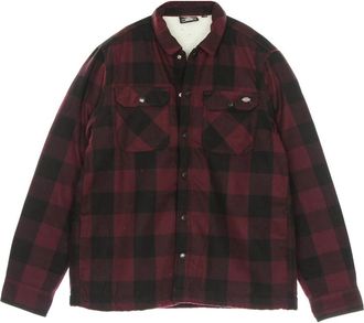 Dickies Sherpa Gevoerd Gewatteerd Shirt Maroon - Heren - Casual Overhemden - Bruin - XS - Katoen - Overhemden