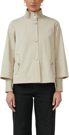 s.Oliver Black Label Kurzjacke S.OLIVER BLACK LABEL, Damen, Gr. 44, sand, Web, Obermaterial: 52% Baumwolle, 48% Polyester, unifarben, l&auml;ssig geschnitten h&uuml;ftlang, Rundhals