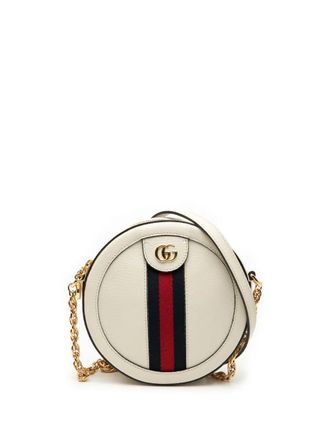 Gucci 2016-2025 kleine ronde Ophidia leren crossbodytas - Wit