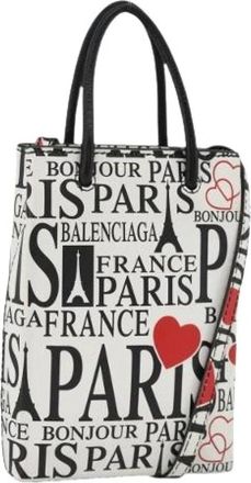 Balenciaga Pre-owned Tote Bags, female, White, Size: ONE SIZE Pre-owned Vintage Shoulder Bag