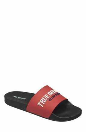 True Religion Weezy Logo Slide in Red at Nordstrom, Size 10