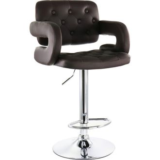 Elama Faux Leather Tufted Bar Stool with Adjustable Height in Brown at Nordstrom