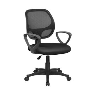 Dmora Silla con ruedas en tela negra