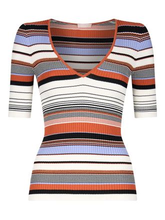 Liu Jo Gestreept gebreid T-shirt - Rood