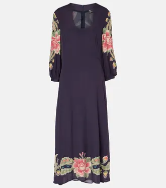 ワンピース ETRO FW24 Etro Velvet Long Dress (WRHA0224 99IAS19 X0831) Etro Crushed Velvet Maxi Dress | Lyst