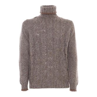 Fedeli Turtlenecks, male, Brown, Size: 2XL Maglia Collo Alto