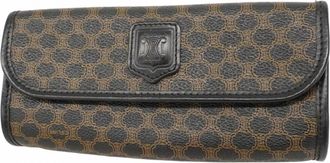 Celine Black Brown Pvc Clutch Bag (Pre-Owned)