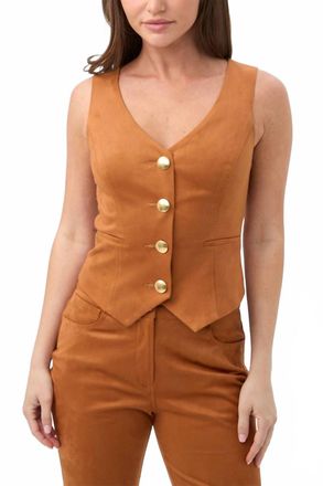 Trina Turk Kofi 2 Suede Vest In Amber