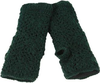 Nirvanna Designs Flower Crochet Handwarmers in Forest at Nordstrom