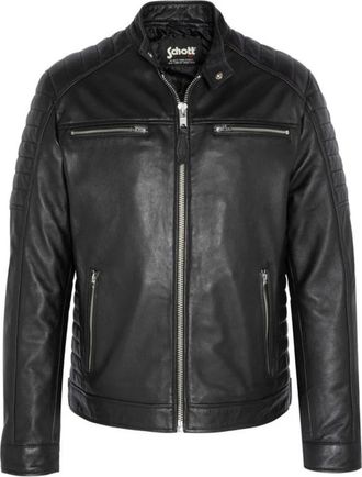 Schott NYC Giacca Biker in Pelle di Vitello Trapuntata - - Jackets - Uomo - Nero - L