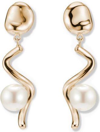Agmes Short Teneille 18k Gold Vermeil Earrings - One Size