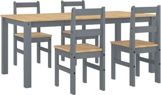 vidaXL Vidaxl - Juego De Comedor Panama 5 Pzas Madera Maciza De Pino Gris