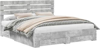 vidaXL Bed Frame with Drawer with Headboard Manual Engineered Wood vidaXL