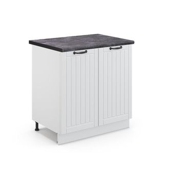Vicco Armario Bajo Para Fregadero Fame-line, Blanco Casa De Campo, 80 Cm, Et Antracita Vicco