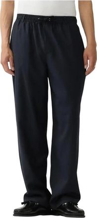 New Amsterdam Surf Association Wool Work Broeken Night - Heren - Straight fit broeken - Blauw - S - Wol - Broeken