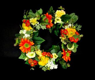 OEM Elegante Corona Decorativa De Flores Artificiales De 35 Cm