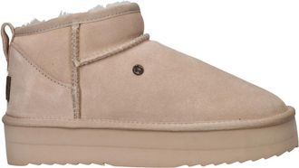 Warmbat Beige Su&egrave;de Plateau Winterlaars - Dames - Winterlaarzen - Beige - 39 EU - Su&egrave;de - Schoenen