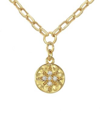 Rachel Reinhardt Jewelry 14K Over Silver Cz Star Pendant Necklace