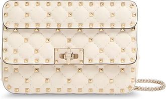 Valentino Garavani Rockstud Spike Mini Top Handle Bag - Dames - Schoudertassen - Beige - ONE Size - Leer - Tassen