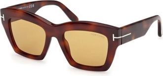 Tom Ford Stijlvolle Zonnebril Luna Havana Bruine Lenzen - Heren - Zonnebrillen - Bruin - 52 MM - Accessoires