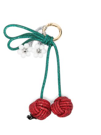 Hibourama Bags cherry beaded bag accessory - women - Brass/Rhinestone/Fabric/Acetate - One Size - Red