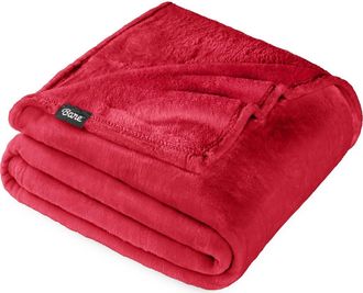 Bare Home Microplush Fleece Blanket in Red at Nordstrom, Size Twin