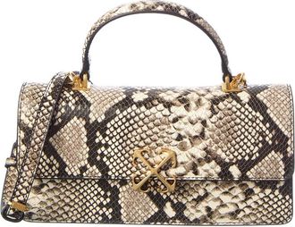 Off-white Jitney Snake-Embossed Leather Shoulder Bag