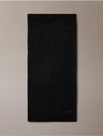 Calvin Klein Metallic Knit Scarf - Black - OS
