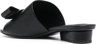Ferragamo Double Bow Mule Sandal - Black