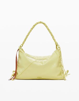 Desigual Borsa media verde lucida con fiocchi