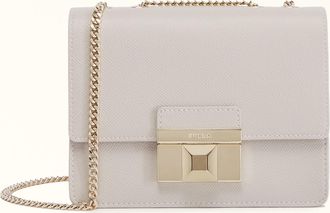 Furla Venere Borsa A Tracolla Perla E Grigio Chiaro Pelle Di Vitello Andromeda Donna