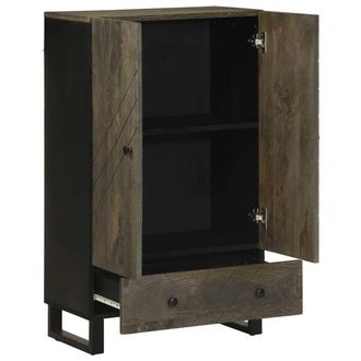 Berkfield Home Highboard Black 60x33x100 cm Solid Wood Mango | Size: 60 x 33 x 100 cm