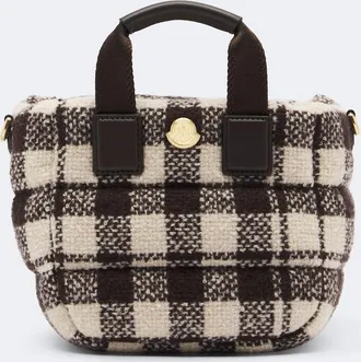 Moncler Shopper Caradoc Mini in canvas a quadri