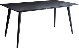 Beliani Garden Dining Table Black Marble Sintered Stone Top Iron Frame UV Water Rust Resistant Outdoor Indoor Dining Room Patio Modern Style RODALLO