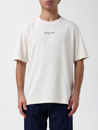 Maison Kitsun&eacute; T-shirt in cotone con logo a contrasto e scollo a giro