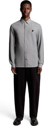 Lyle & Scott Jacquard Stripe Long Sleeve Shirt in White/deep Tan at Nordstrom, Size Xx-Large