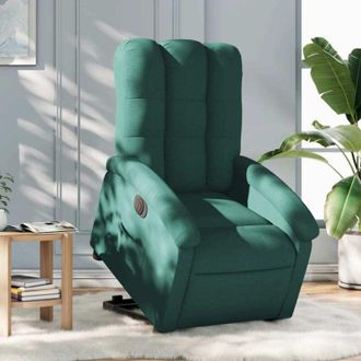 vidaXL Vidaxl - Sill&oacute;n El&eacute;ctrico Reclinable Elevable De Tela Verde Oscuro