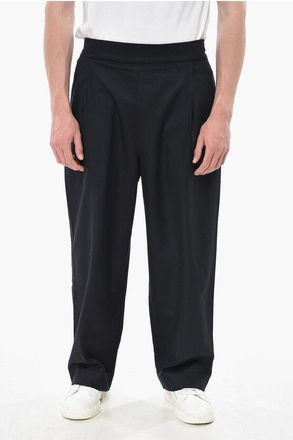 Laneus Virgin Wool-Blend One-Pleat Trousers BUGGIE size 50