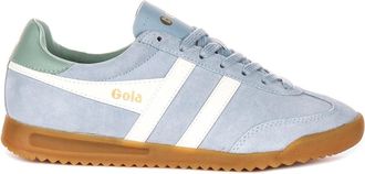 Gola Schoenen, Dames, Blauw, 38 EU, Su&egrave;de, Blauw Wit Su&egrave;de Leren Sneakers Vrouwen