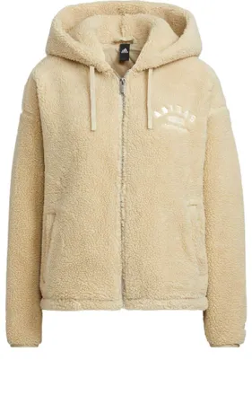 adidas (WMNS) adidas Sportswear Polar Fleece Sports Casual Jacket Tan IK3477