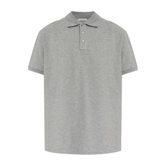 Moncler Polo Shirts, male, Gray, Size: XL Polo Shirt with Signature Logo Patch