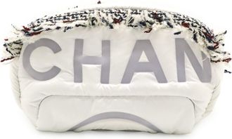 Chanel Gray White Nylon Tweed Pouch Sling Bag (Pre-Owned)