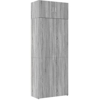 vidaXL Storage Cabinet Grey Sonoma 80x42.5x225 cm Engineered Wood Vidaxl
