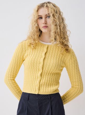 Twik Womens Mini-cable button-front Cardigan Sweater