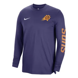 Nike x NBA Dri-FIT Brooklyn Nets Long Sleeve Pre-Game T-Shirt Purple FB3490-566