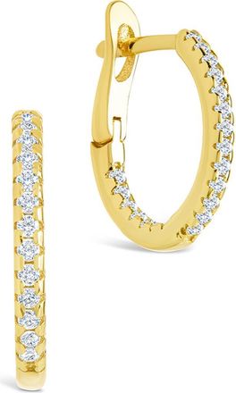 Sterling Forever Lilia Cubic Zirconia Infinity Huggie Hoop Earrings in Gold at Nordstrom