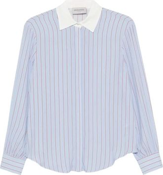 Ermanno Scervino blouse met verticale strepen en lange mouwen - Dames - Blouses - Blauw - L - Overhemden